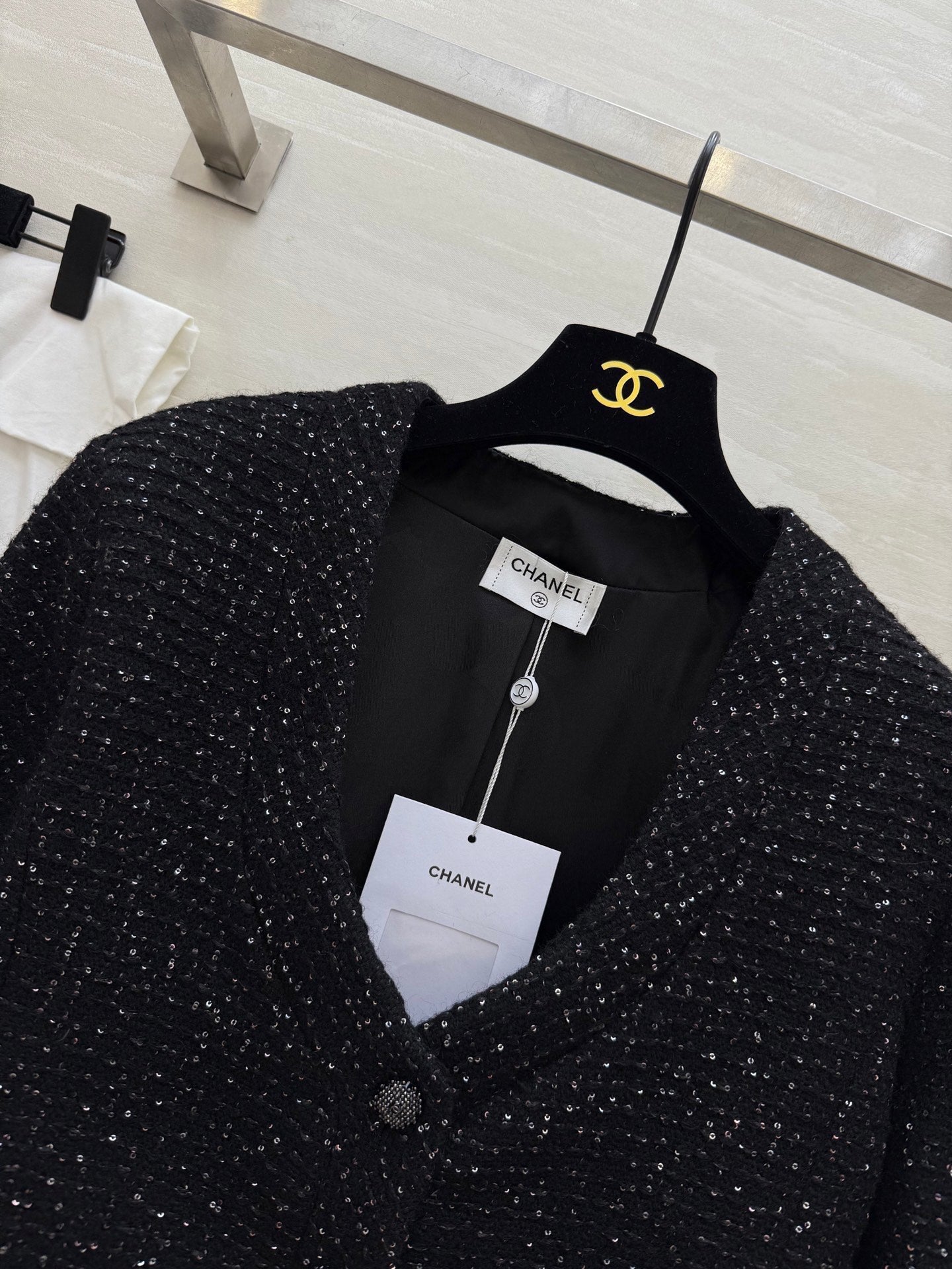 CC 26s Jacket Black Sparkling Sequined Tweed 352318