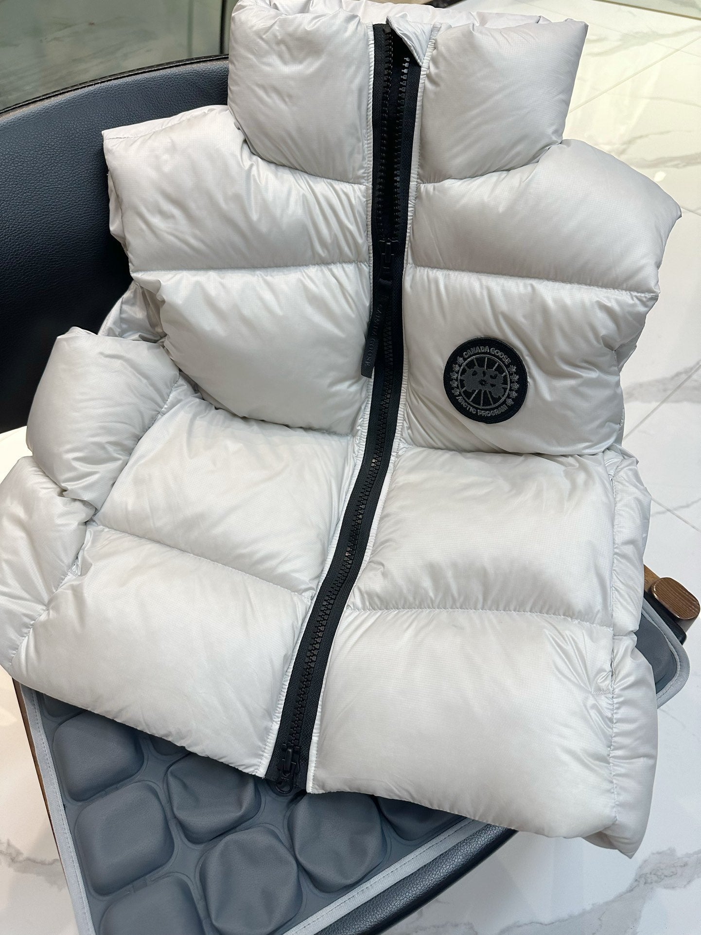 C. Goose Hooded Down Vest Polyester 0005