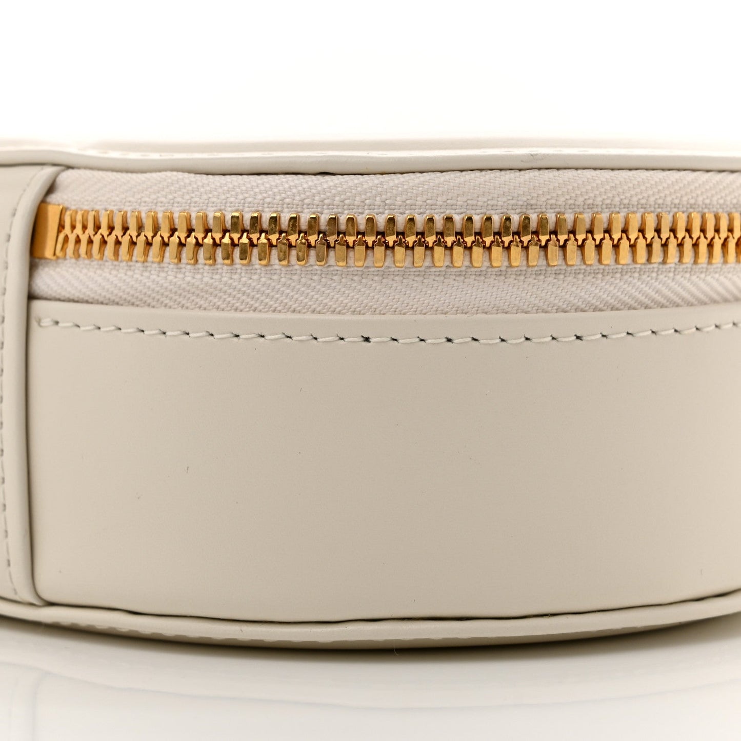 Calfskin CD Signature Oval Crossbody Camera Bag Latte