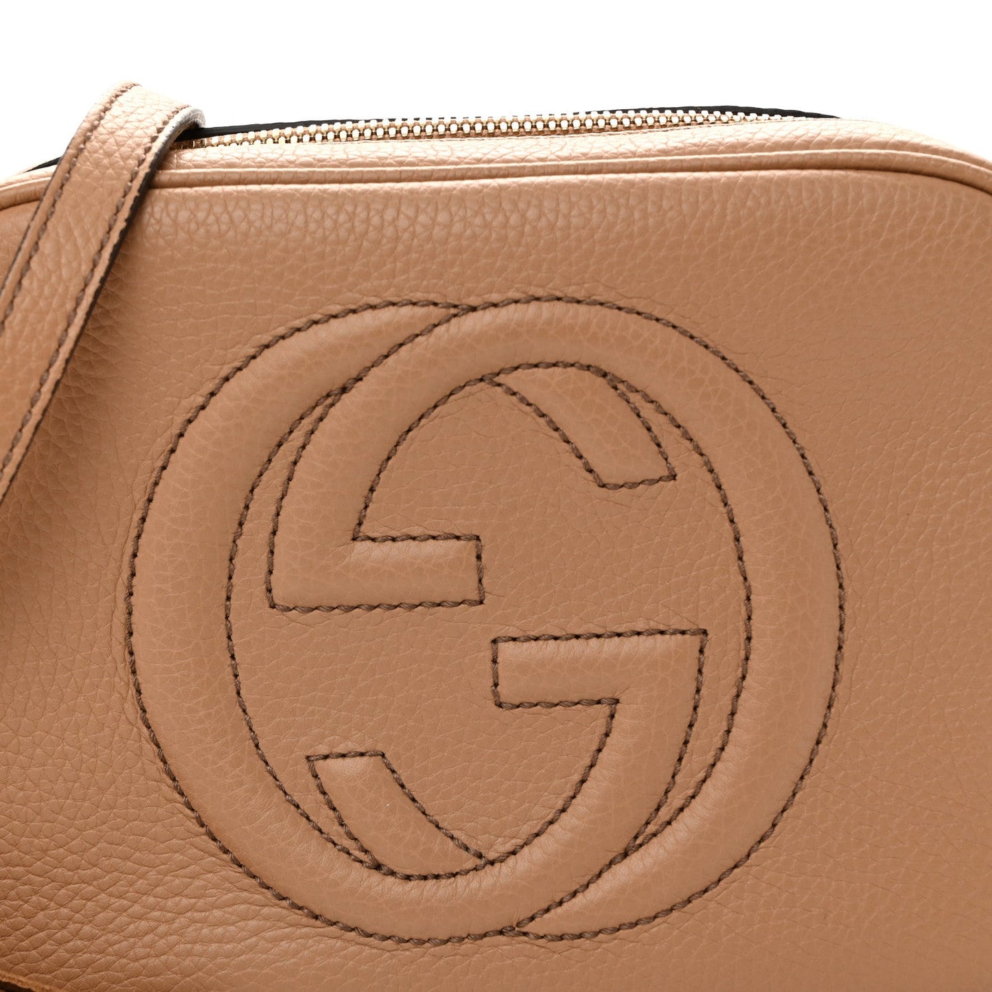 Pebbled Calfskin Small Soho Disco Bag Camelia
