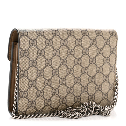 GG Supreme Monogram Mini Dionysus Chain Wallet Beige Taupe