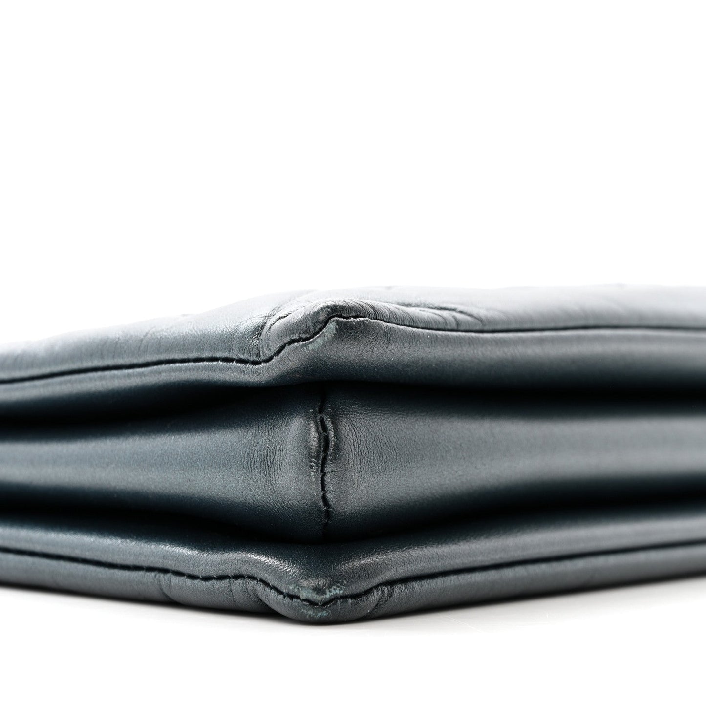 Metallic Lambskin Embossed Monogram Coussin PM Bleu