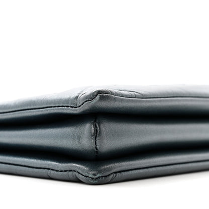Metallic Lambskin Embossed Monogram Coussin PM Bleu