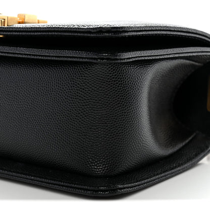 Caviar Quilted Small Boy Flap Black