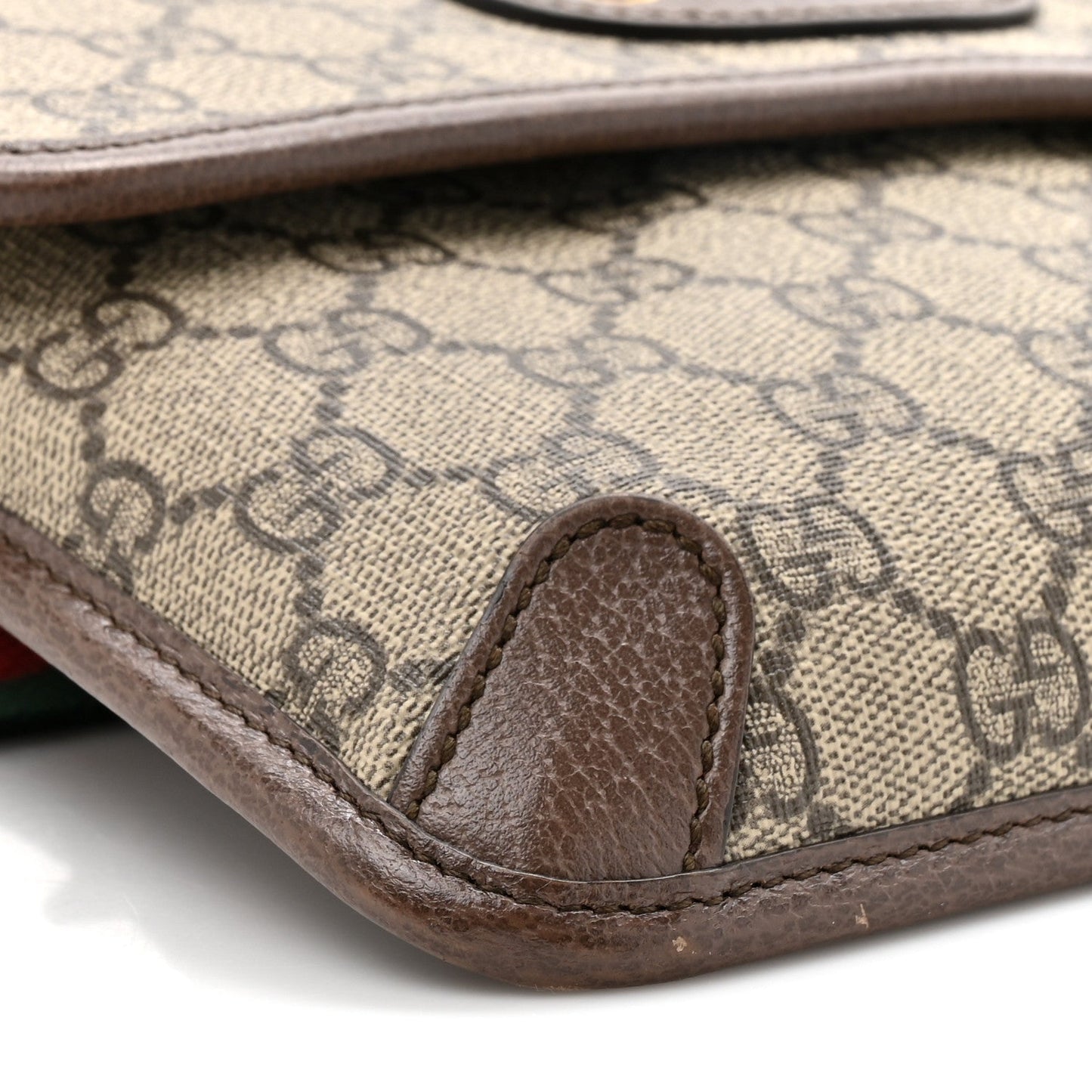 GG Supreme Monogram Neo Vintage Web Belt Bag Brown