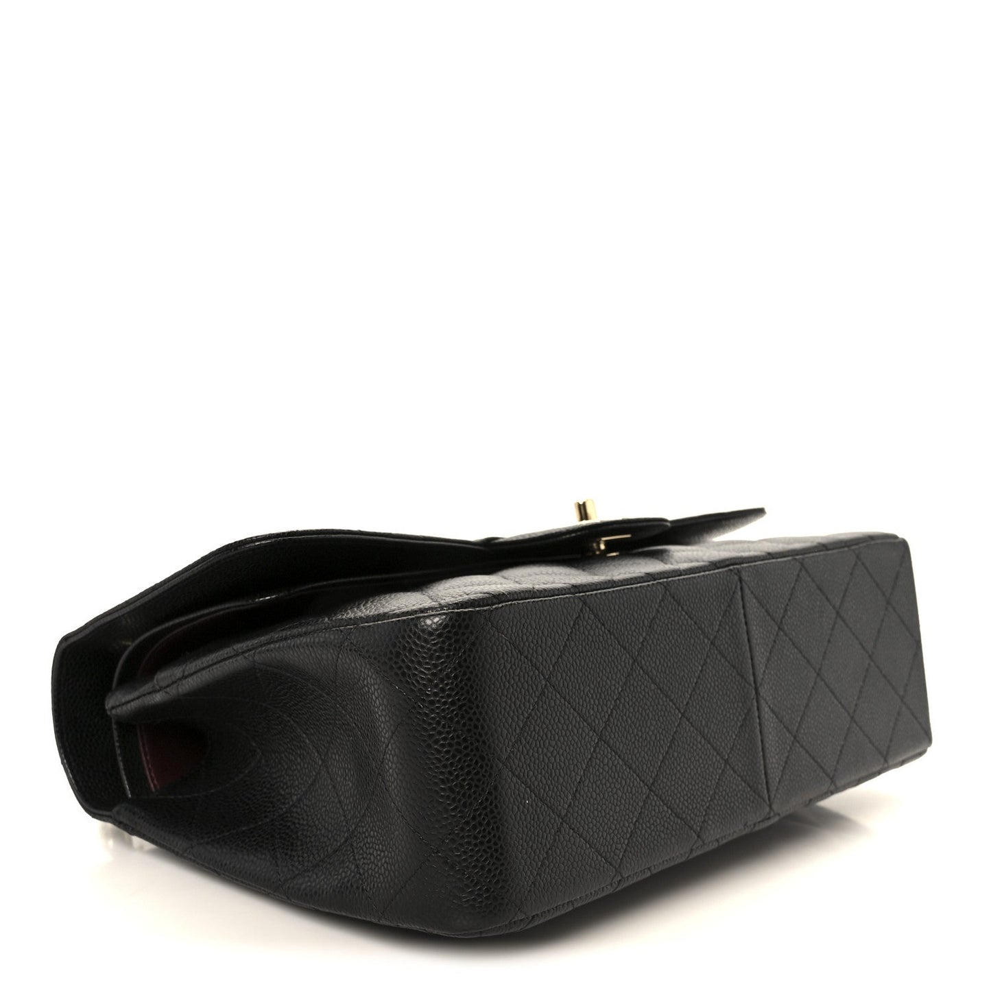 Caviar Quilted Jumbo Double Flap Black