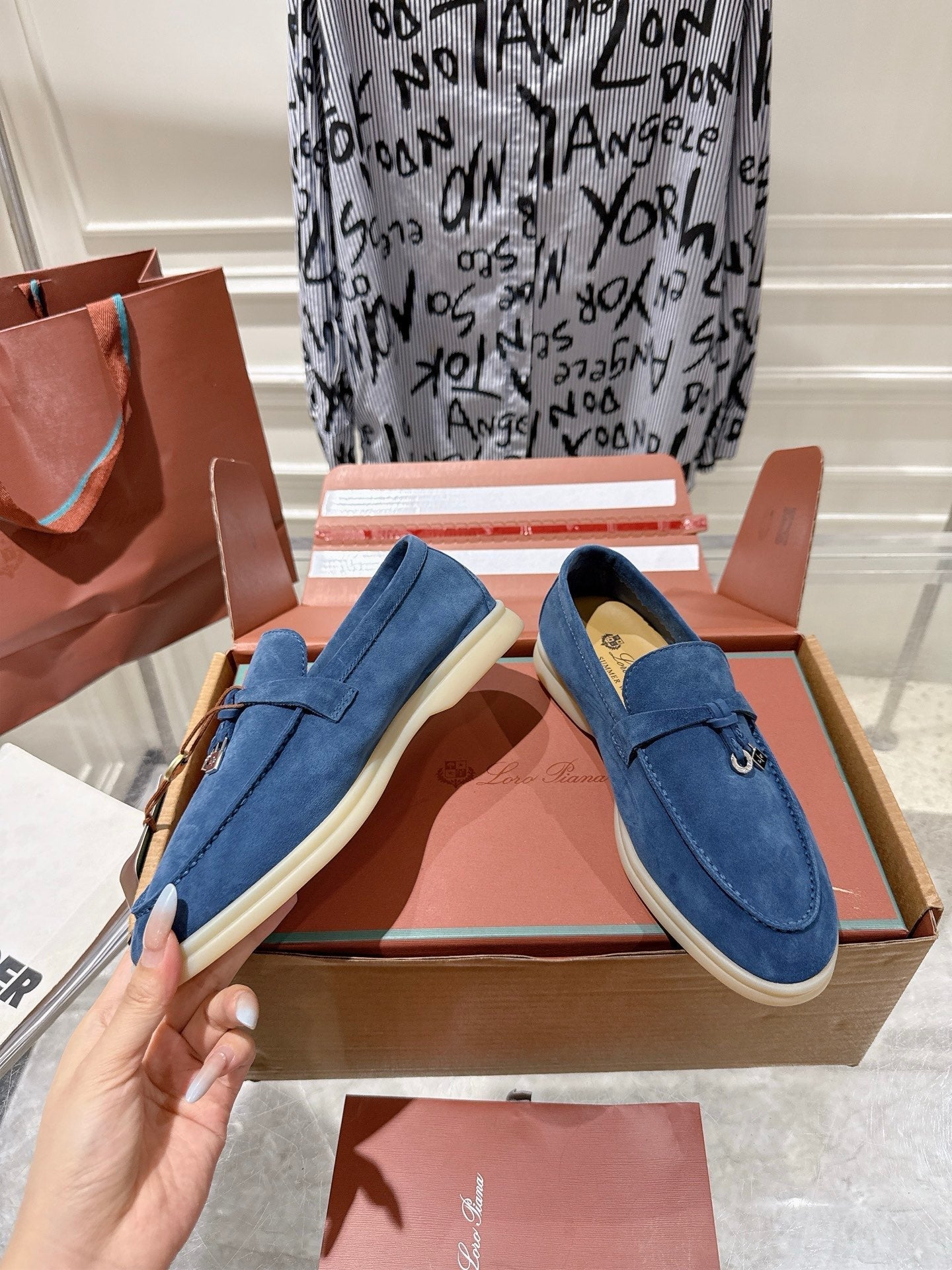 LP Summer Charms Walk Loafers Dark Blue Suede 565861
