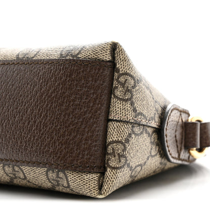 GG Supreme Monogram Textured Dollar Calfskin Web Small Ophidia Dome Shoulder Bag Beige Ebony New Acero