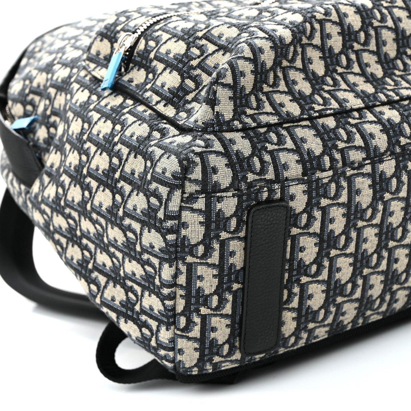 Oblique Calfskin Rider Backpack Beige Black