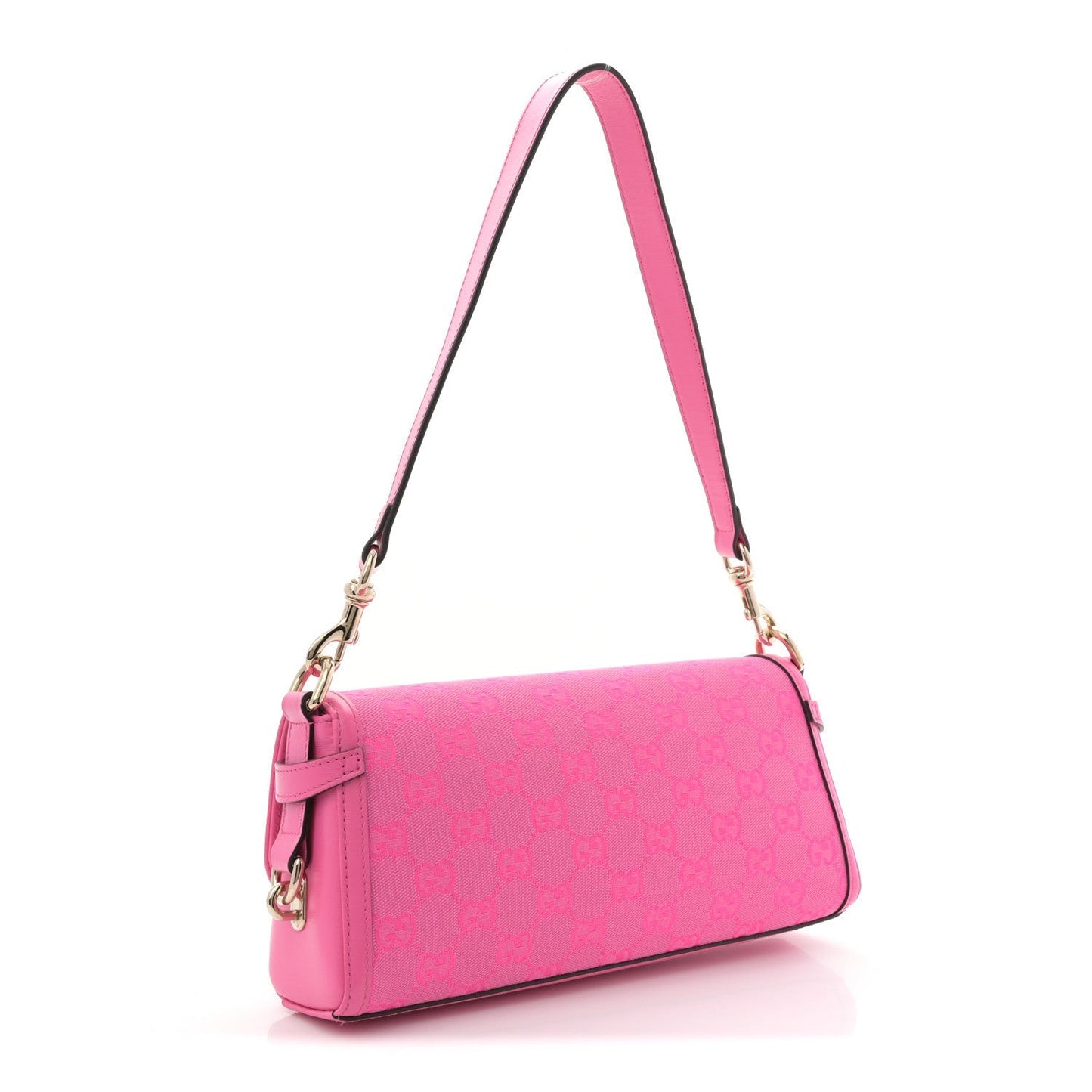 GG Monogram Textured Dollar Calfskin Small Luce Shoulder Bag Pink