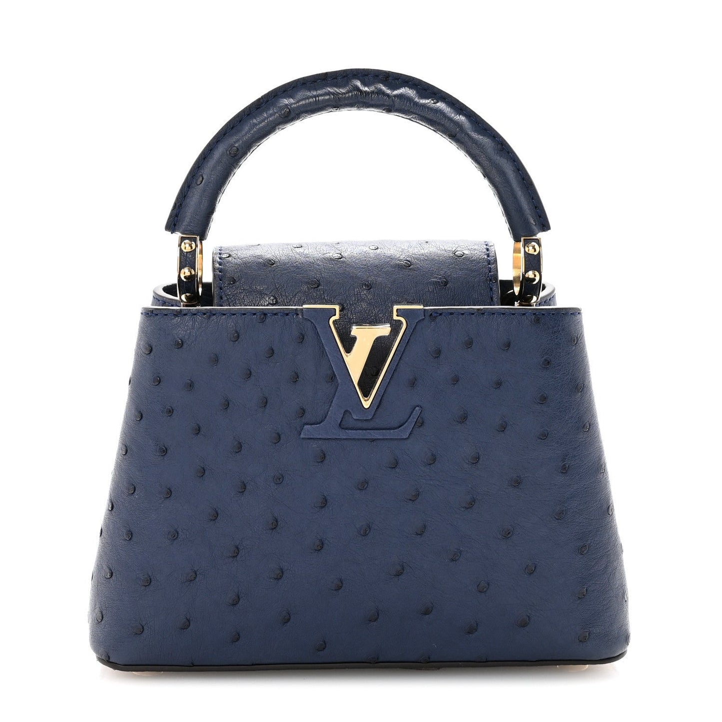 Ostrich Capucines Mini Indigo