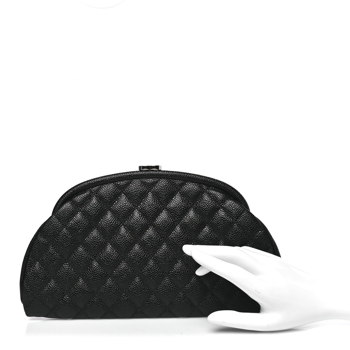 Caviar Quilted Timeless Clutch Black