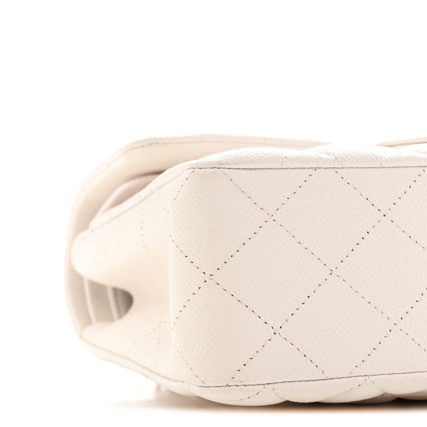 Caviar Quilted Small Double Flap White