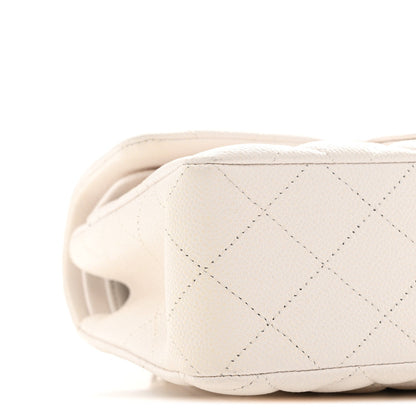 Caviar Quilted Small Double Flap White