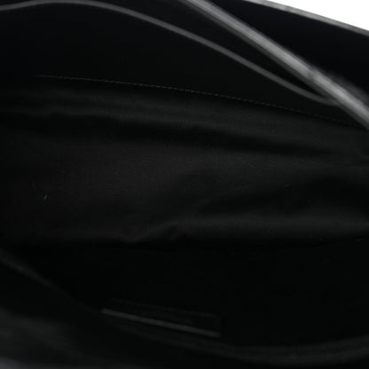 Crinkled Calfskin Matelasse Monogram Medium Niki Chain Satchel Black
