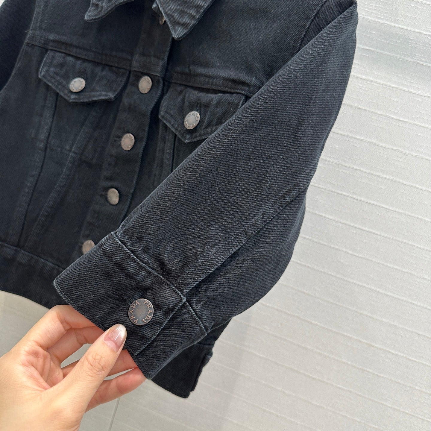 Prada Short Denim Jacket Black Cotton