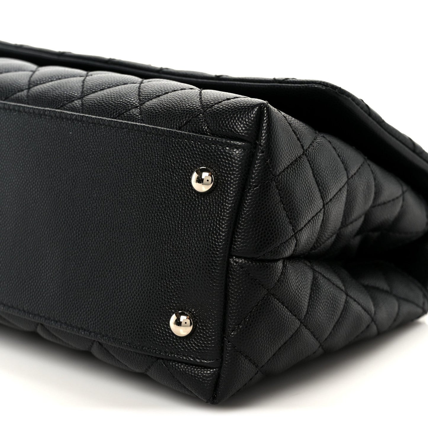 Caviar Quilted Small Coco Handle Flap Black