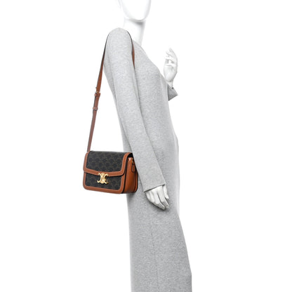 Triomphe Canvas Calfskin Medium Triomphe Bag Tan