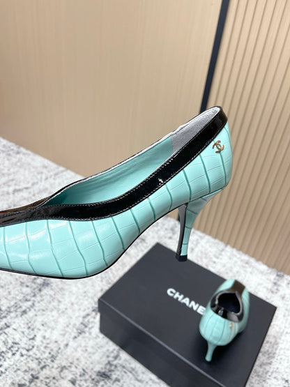 Chanel 26 Closed-Toe Slingback Mint Green in Cowhide 591408