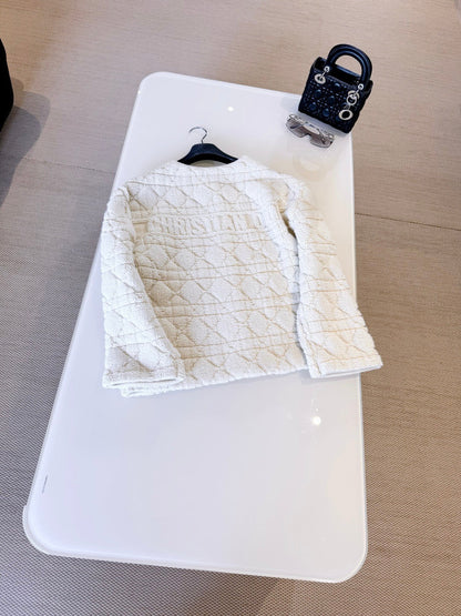 Dior 2025 Alps Cannage Jacket Cream Wool Cashmere