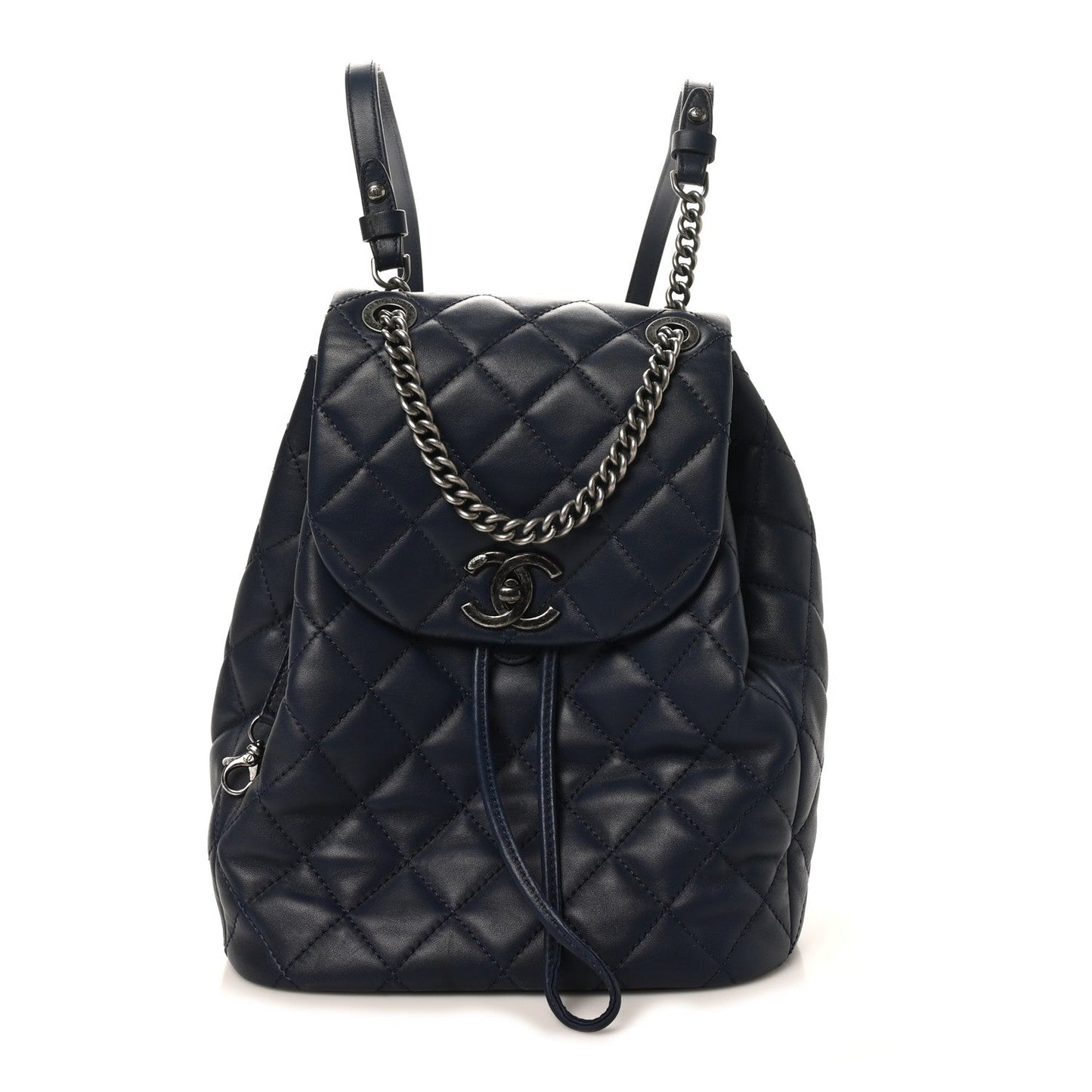 Lambskin Quilted Daily Supple Backpack Blue