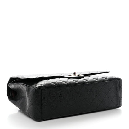 Caviar Quilted Maxi Double Flap Black