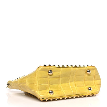 Crocodile Small Rockstud Tote Jonquill