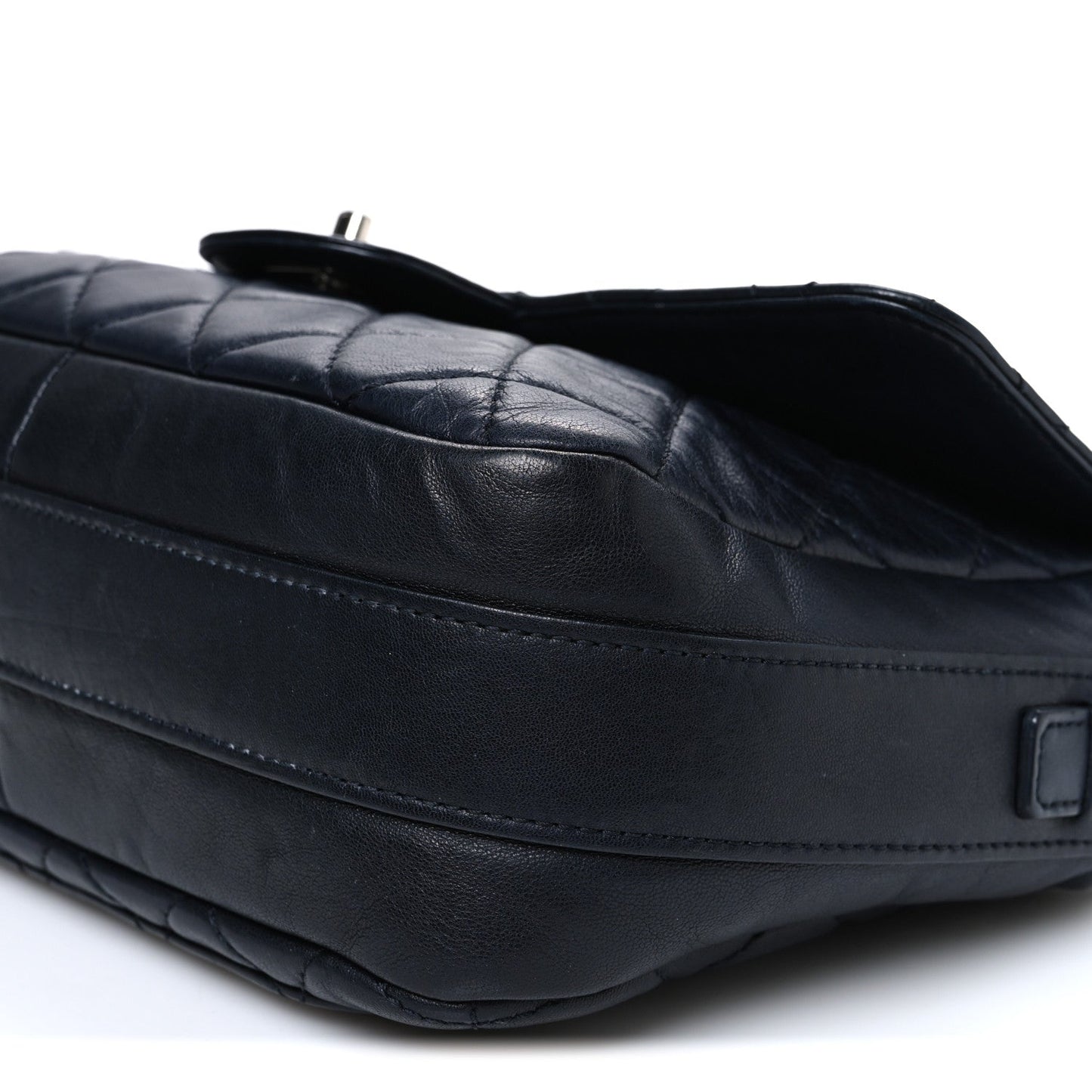 Lambskin Quilted Messenger Bag Dark Navy