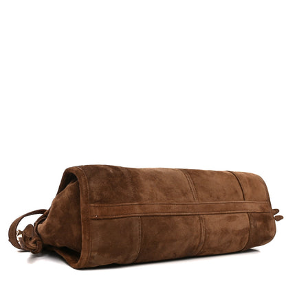 Suede Triangle Medium Bonnie Shoulder Bag Cacao