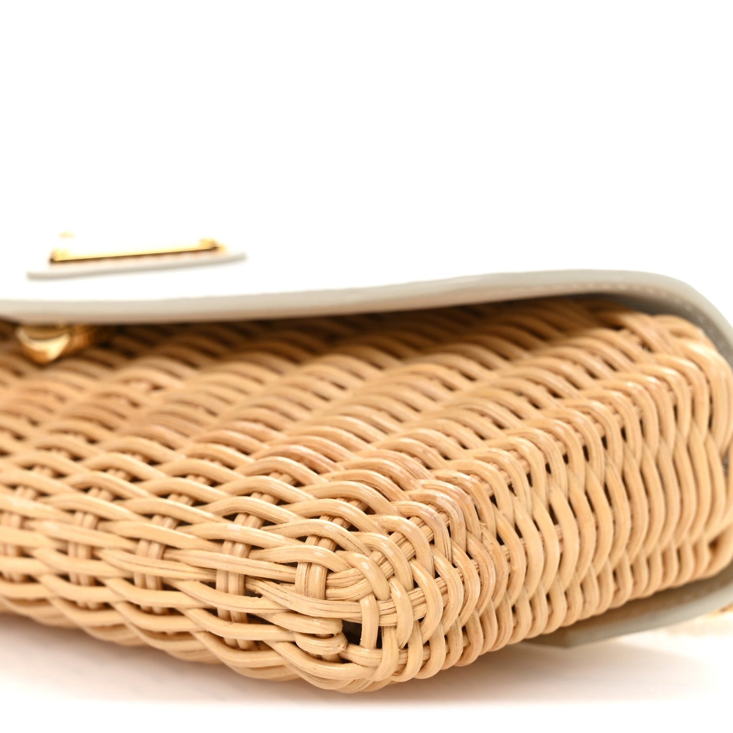 Midollino City Calfskin Mini Bag Naturale White