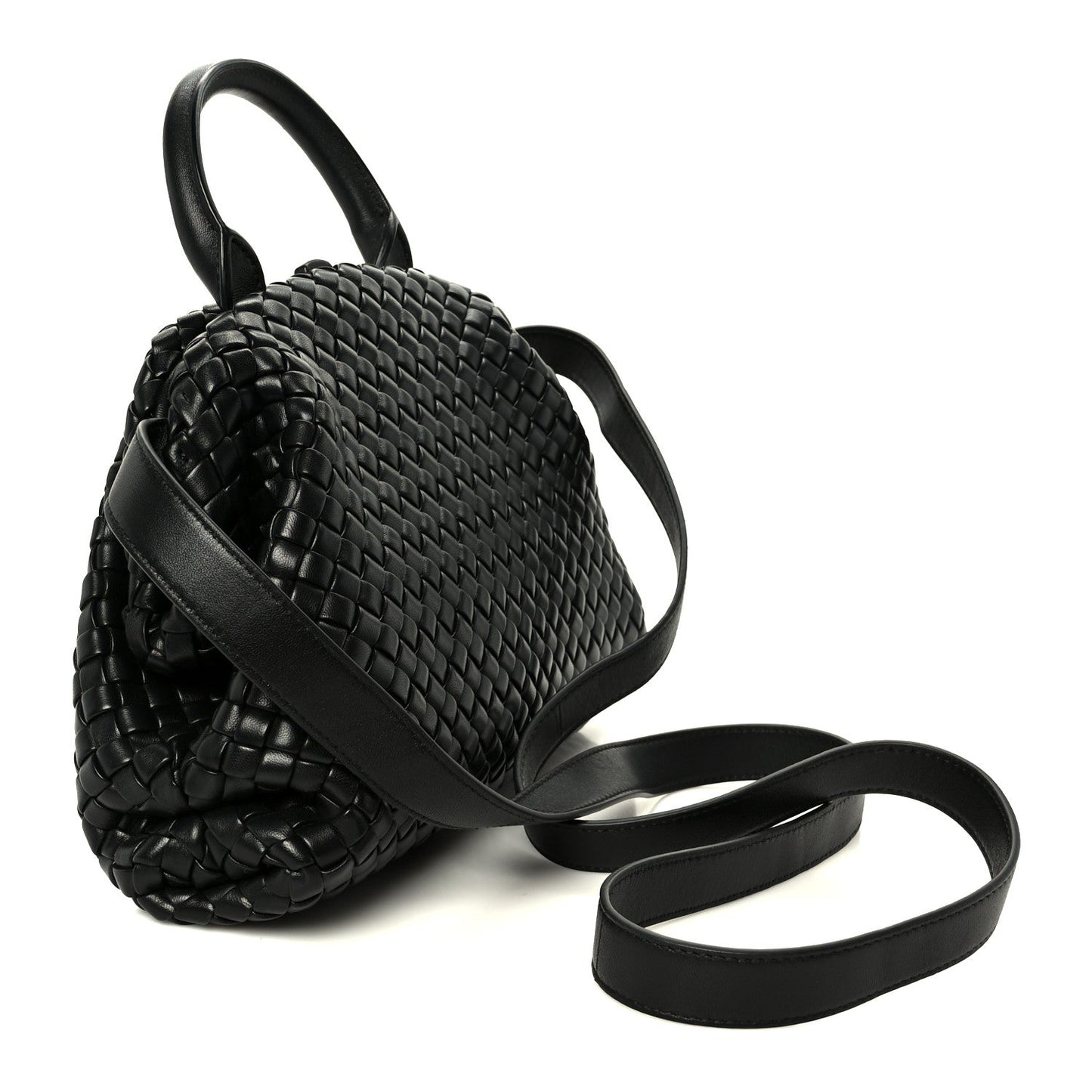 Nappa Intrecciato Small Padded The Handle Tote Black