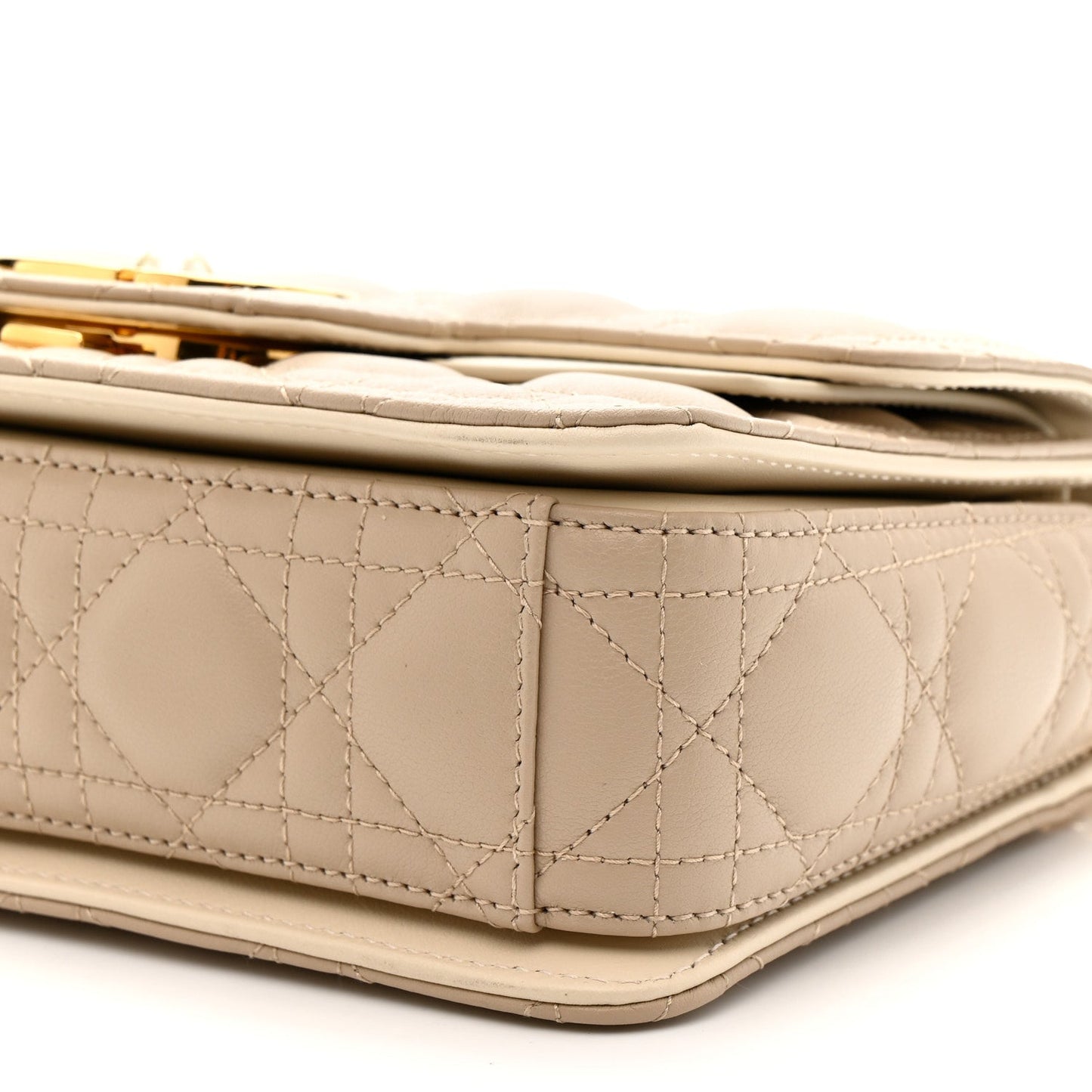 Lambskin Cannage Small Jolie Top Handle Bag Powder Beige Latte