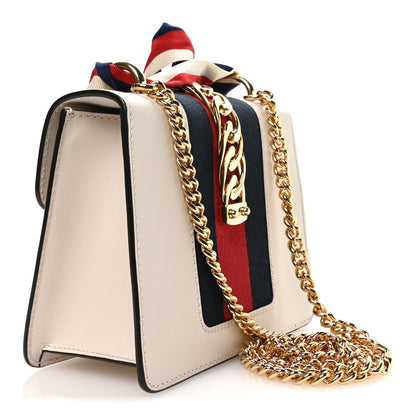 Calfskin Mini Sylvie Shoulder Bag White