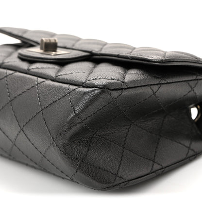 Goatskin Quilted 2.55 Reissue Mini Flap Dark Silver