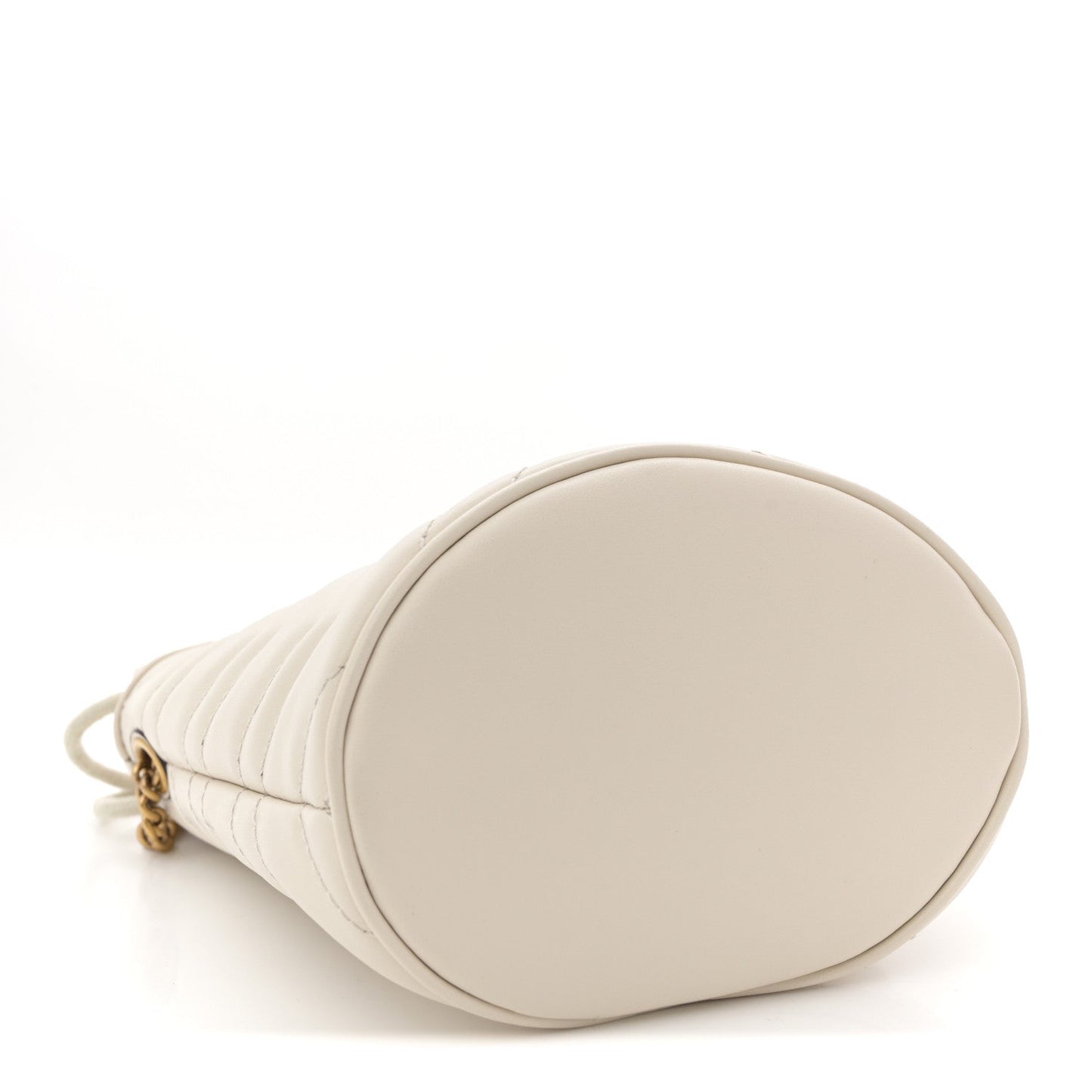 Calfskin Matelasse Mini GG Marmont 2.0 Bucket Bag White