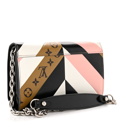 Epi Reverse Monogram Twist Chain Wallet Rose Ballerine