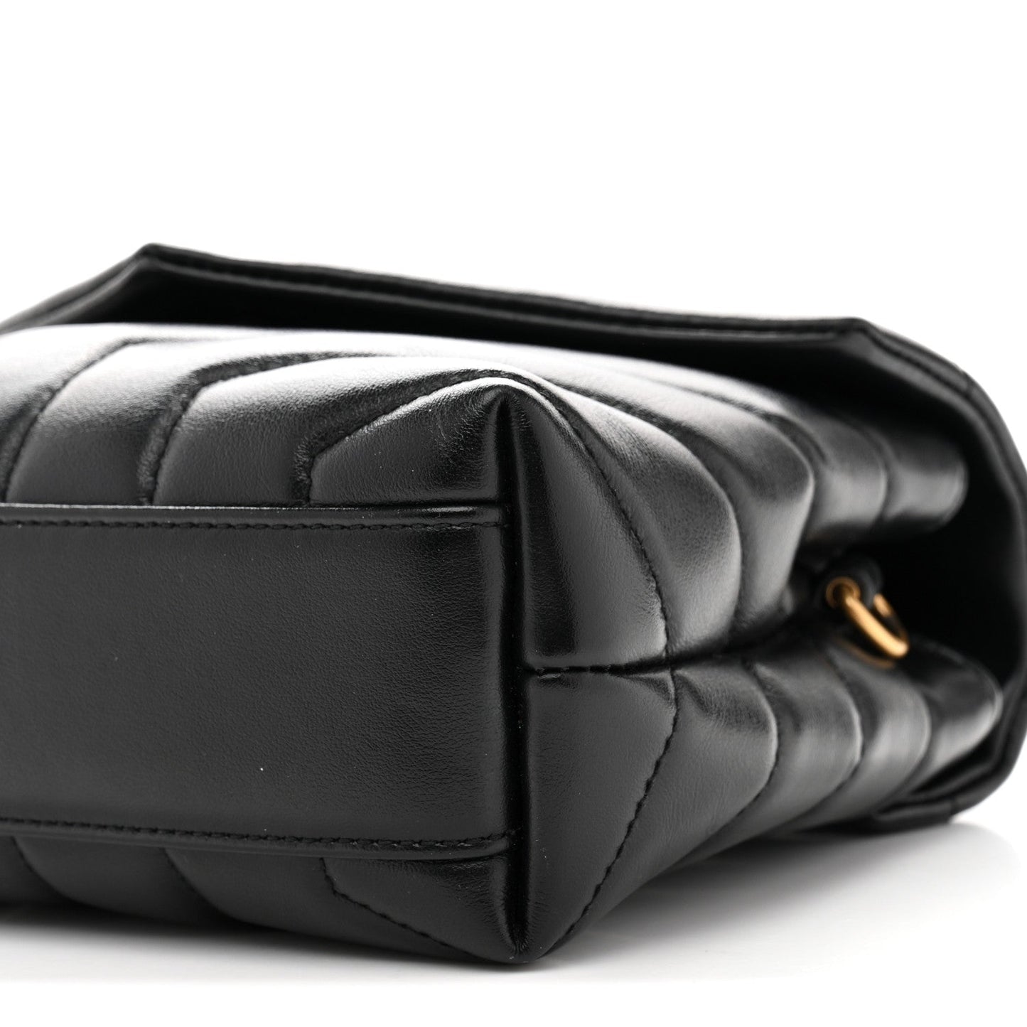 Calfskin Y Quilted Monogram Toy Loulou Crossbody Bag Black