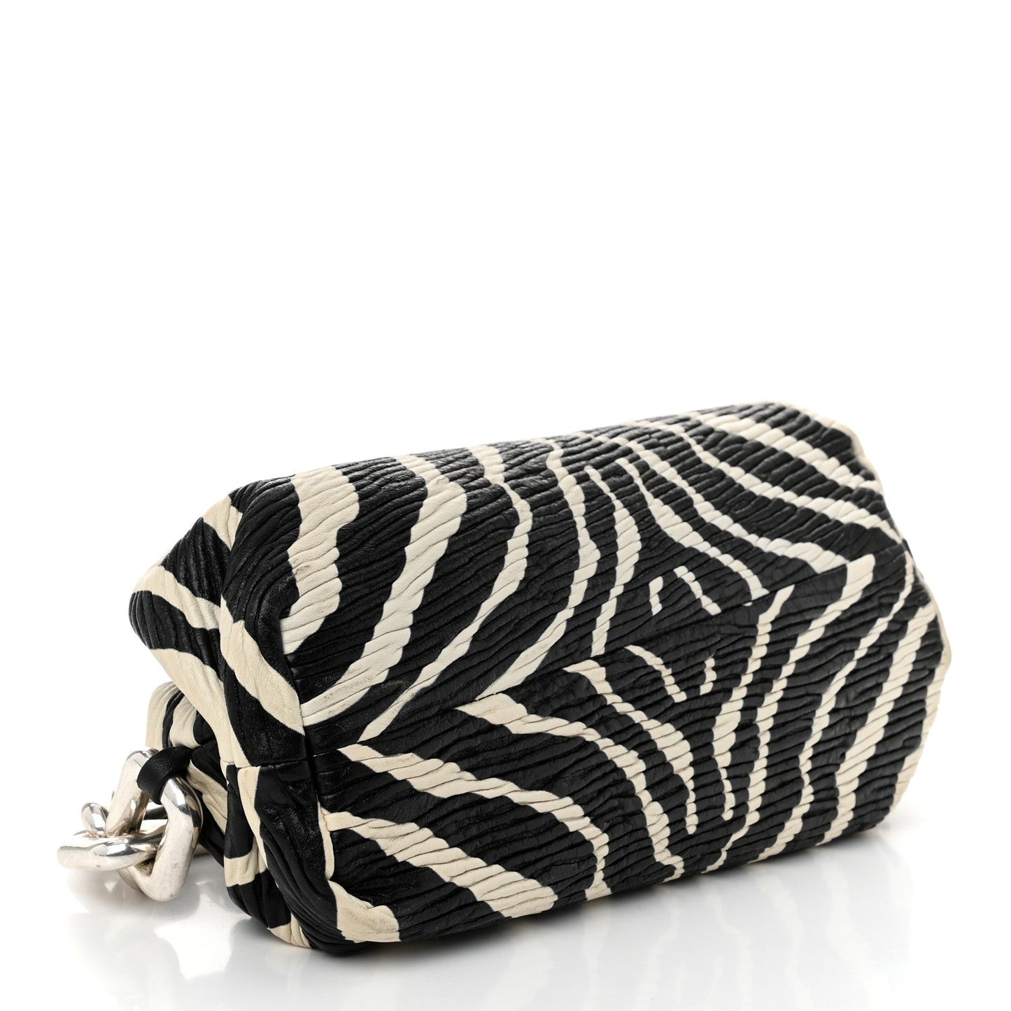 Nappa Zebra Print The Pouch Chain White Black