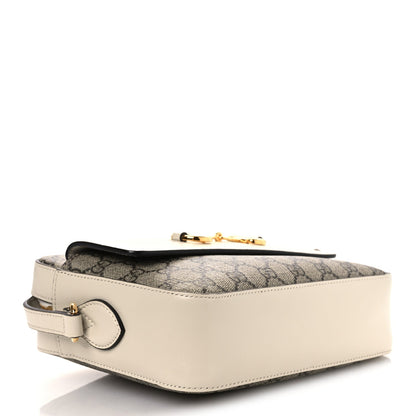 GG Supreme Monogram Small Horsebit 1955 Shoulder Bag Beige Mystic White