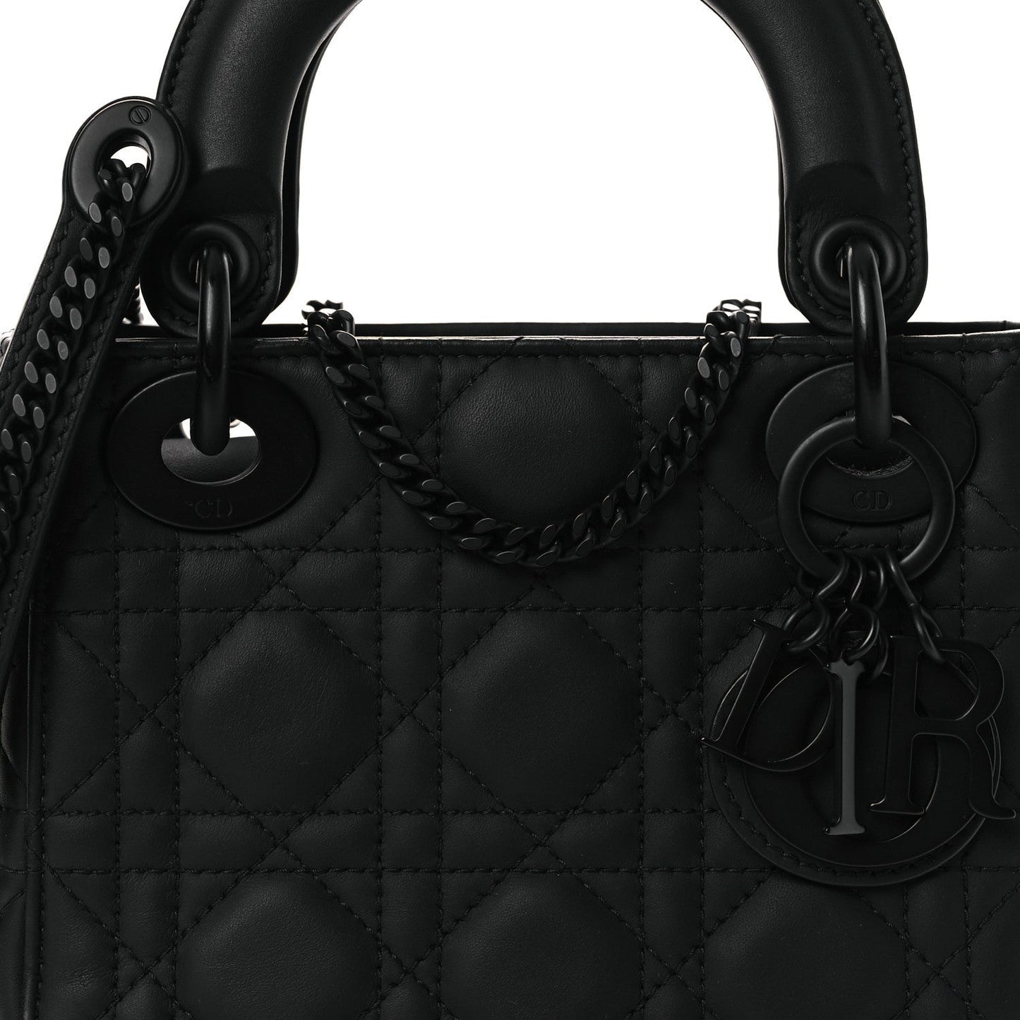 Ultra Matte Calfskin Cannage Mini Lady Dior Black