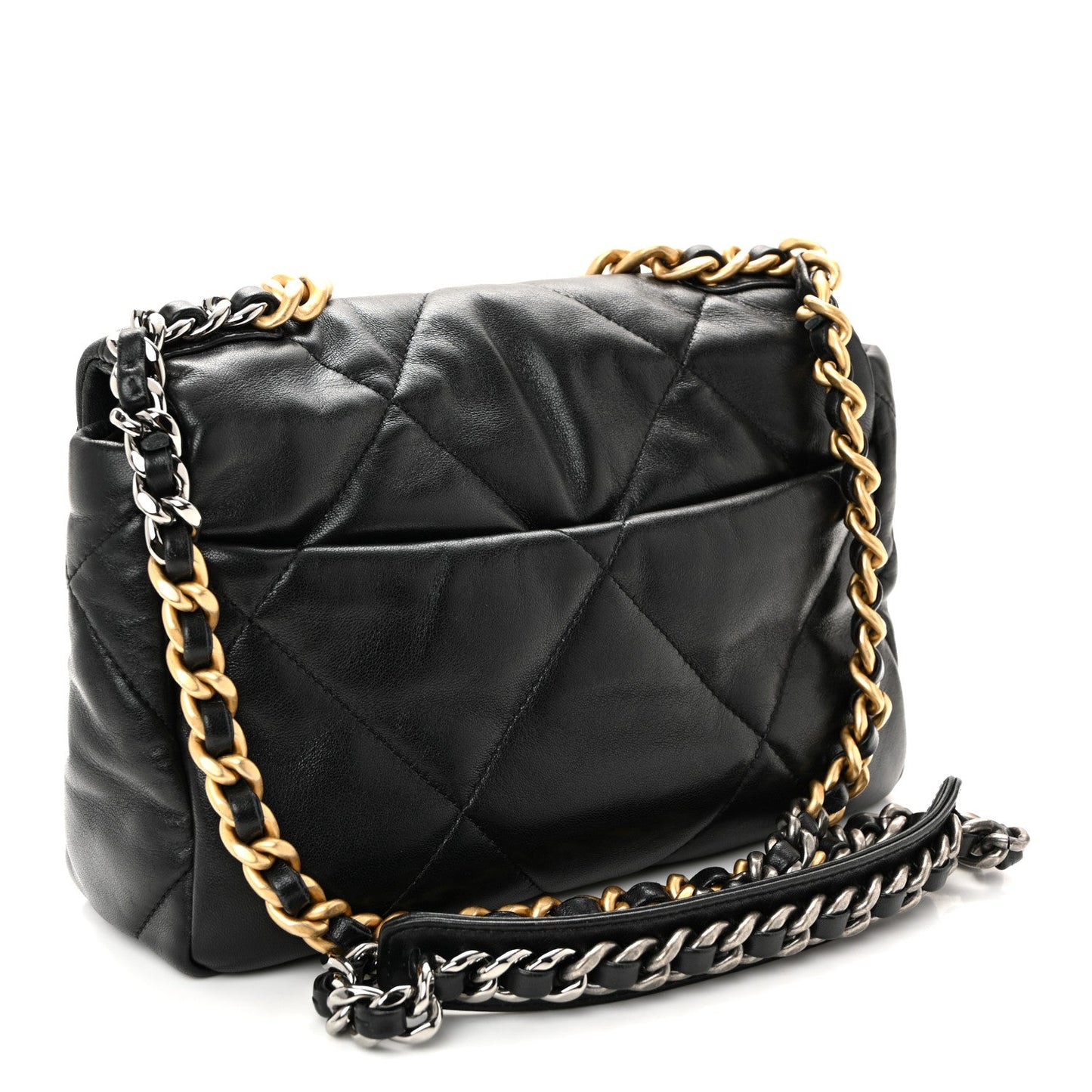 Lambskin Quilted Medium Chanel 19 Flap Black