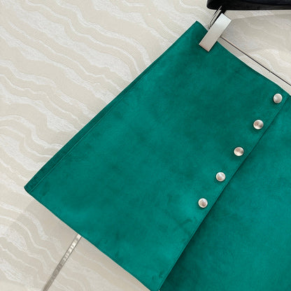 Prada Skirt Green Lambskin