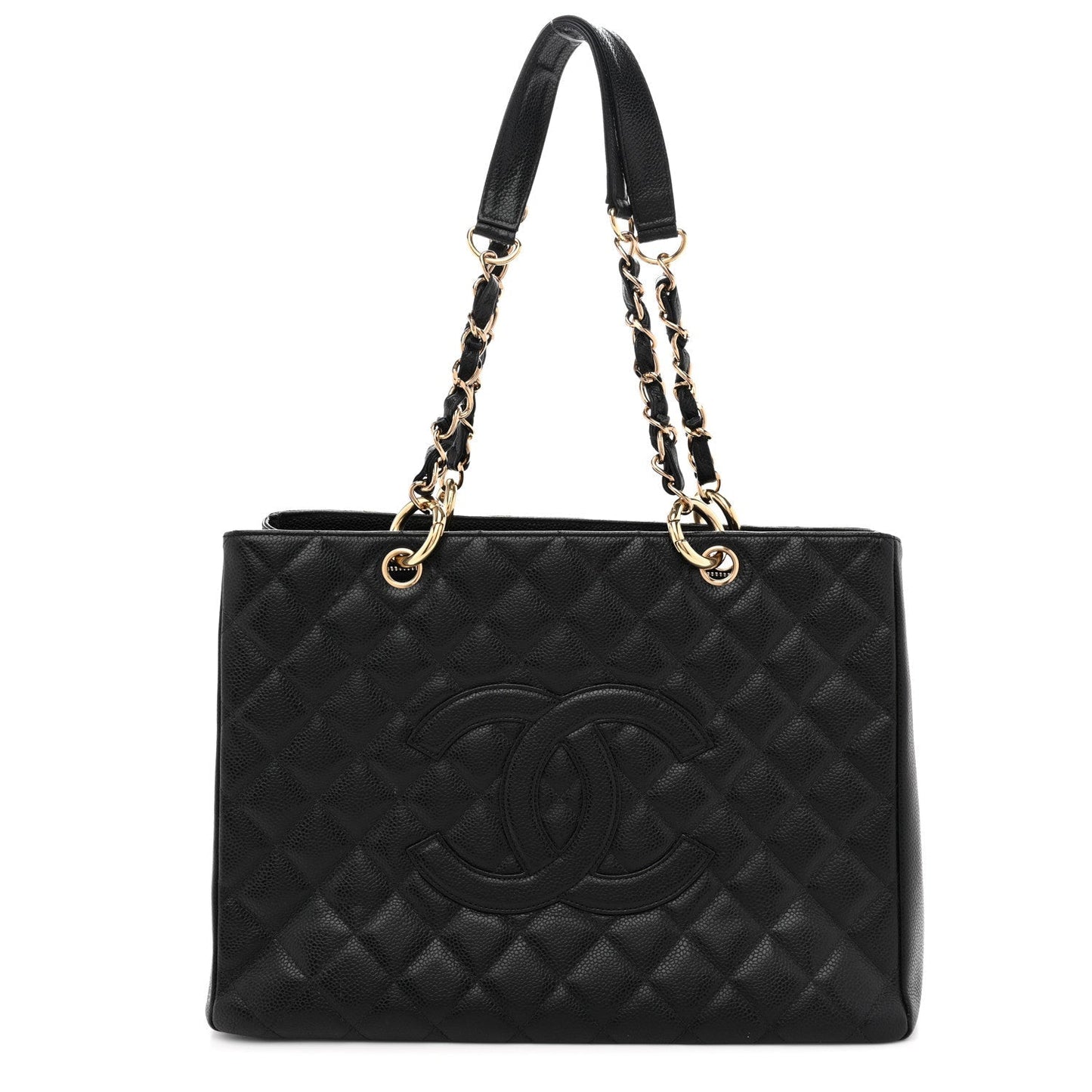 Caviar Quilted Grand Shopping Tote GST Black