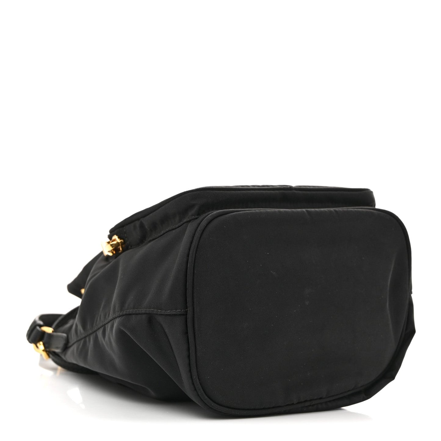 Saffiano Tessuto Nylon Mini Bucket Crossbody Bag Black