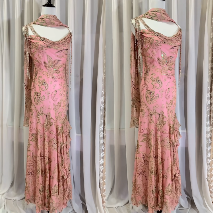 E??? Fairytale Pink Spaghetti Straps Mermaid Prom Gown Vintage Elegant Beaded Silk Long Prom Dress Guest Dresses