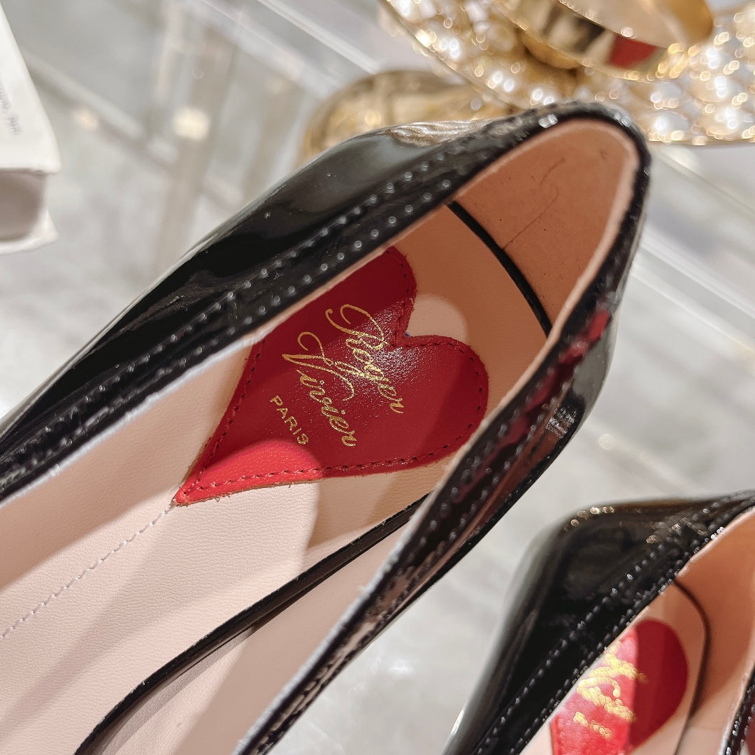 Viv Canard Pumps 55 Black Patent Leather