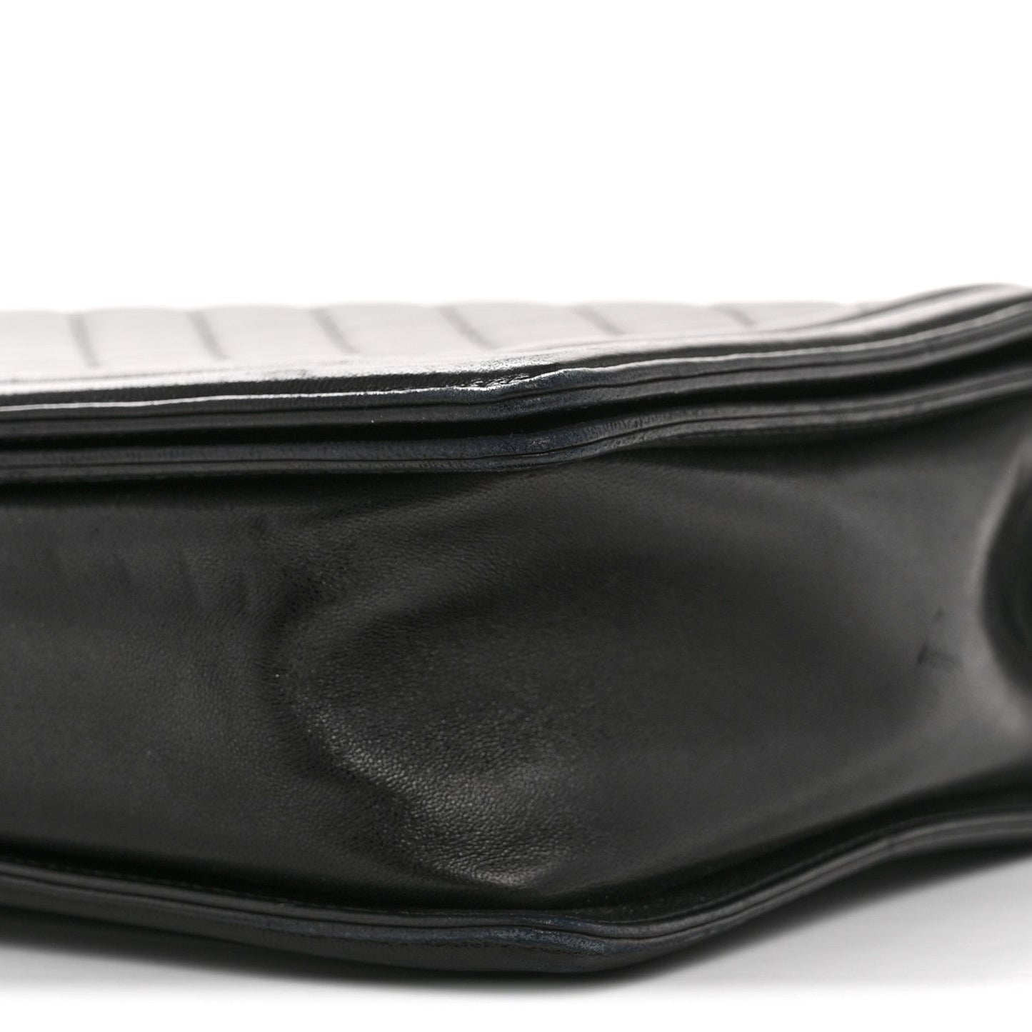 Lambskin Quilted Large Boy Flap Black