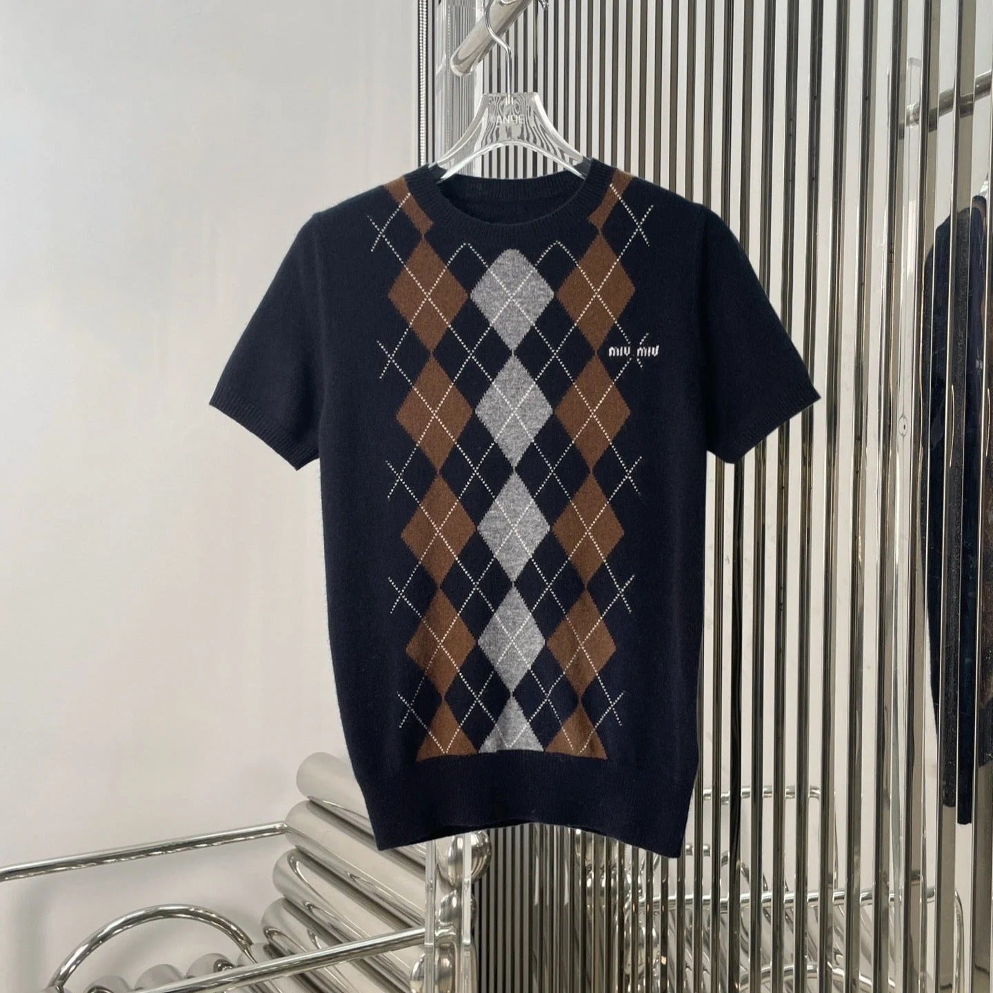MIUMIU SHORT-SLEEVE KNIT TOP STYLE 71