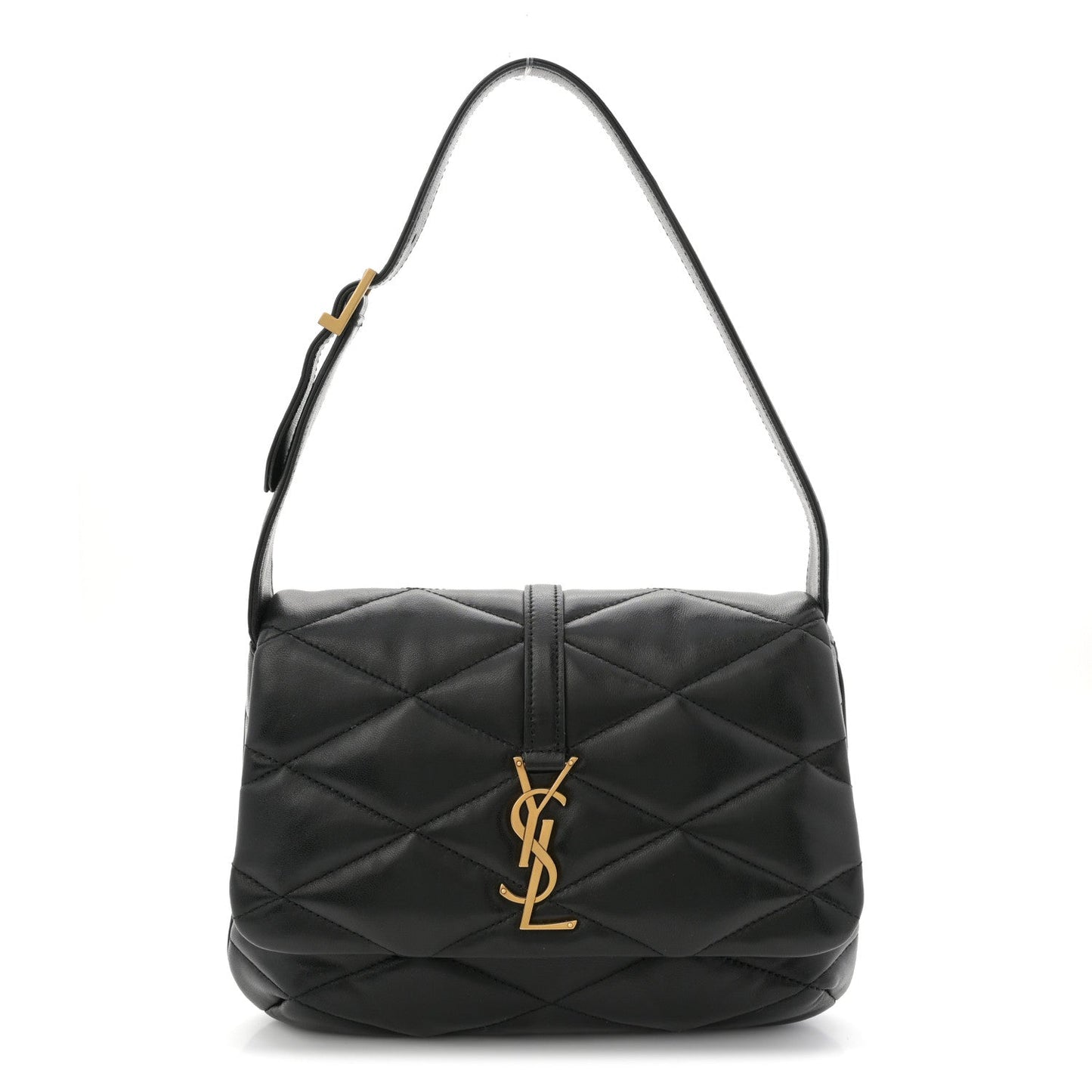 Lambskin Quilted Le 57 Diamond Shoulder Bag Black