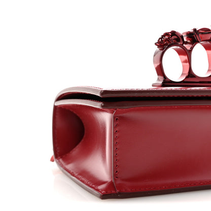 Calfskin Mini Jeweled Knuckle Satchel Red